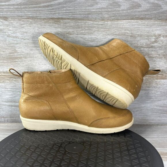 Vionic Women's Magnolia Lois Tan Leather Ankle Boot Size 8 - Picture 9 of 11